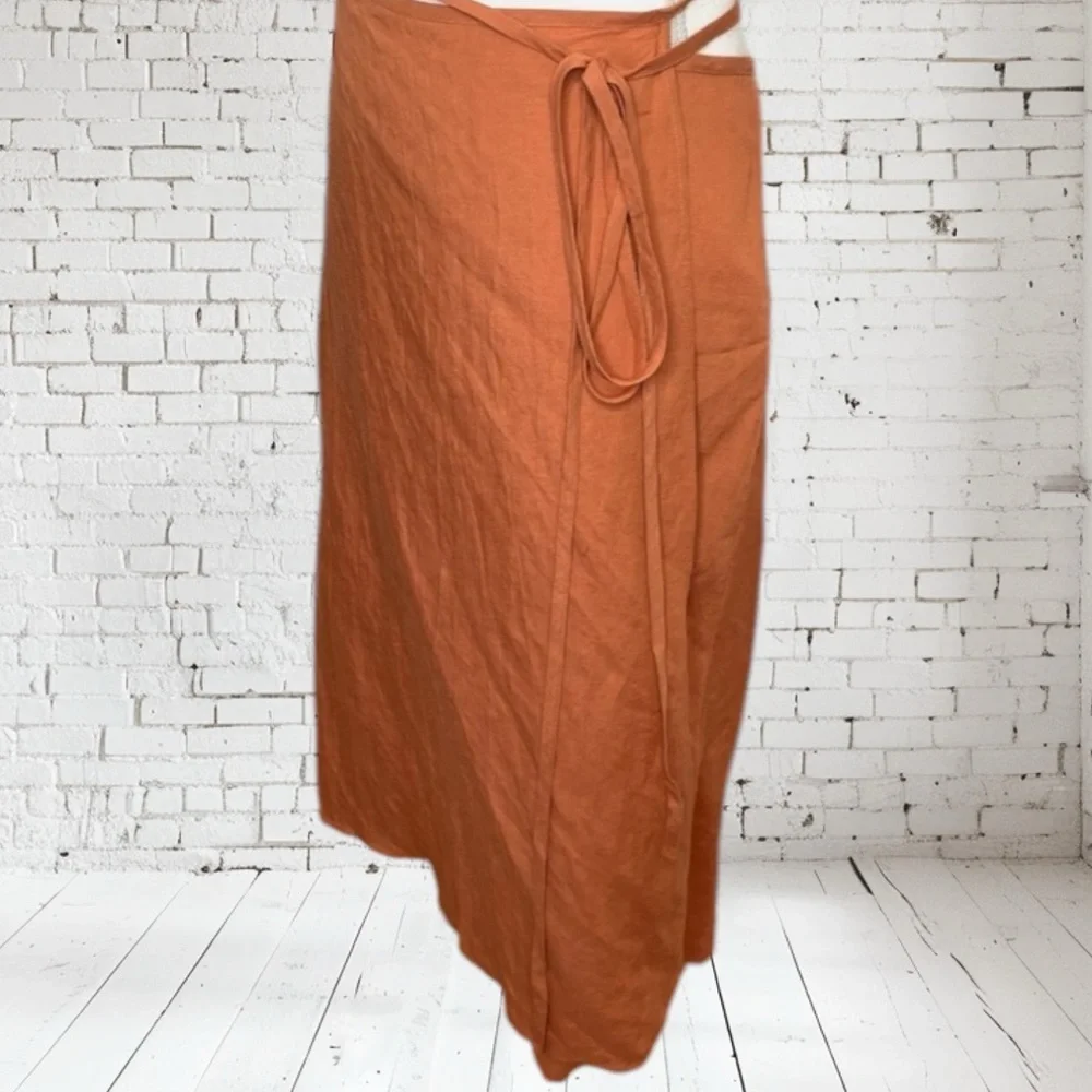 Tavira Maxi Wrap Skirt Andie NWT Aburn |Navy | Linen Blend Flow Resort Style
